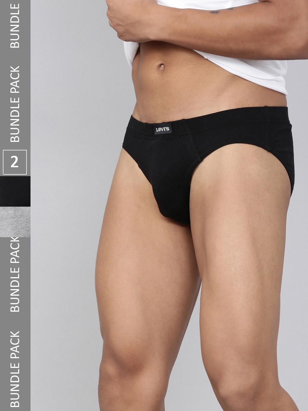 

Levi's 011 Pack of 2 Comfort Brief for Men, Comfort & Smartskin Technology, Grey melange