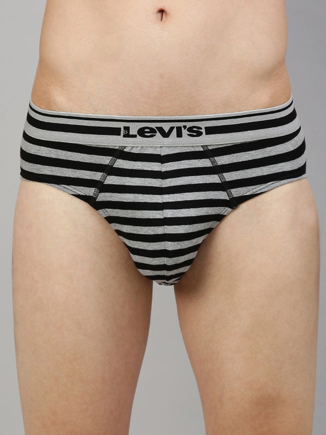 

Levis Men Grey Melange & Black Striped Briefs BF-200SF-1PK-STYLE-005-24