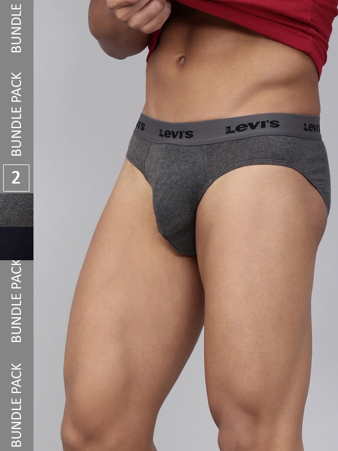 

Levi's 009 Pack of 2 Mens Neo Brief Comfort & Smartskin Technology, Charcoal