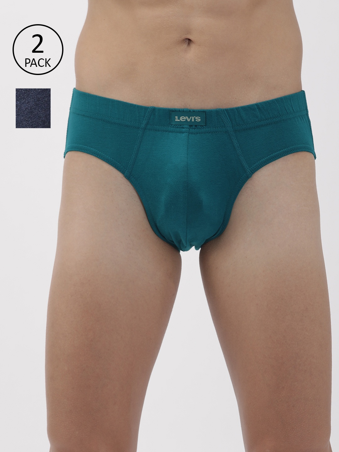 

Levis Men Pack Of 2 Anti Microbial Basic Brief #011-BRIEF-TEAL/NMEL-P2