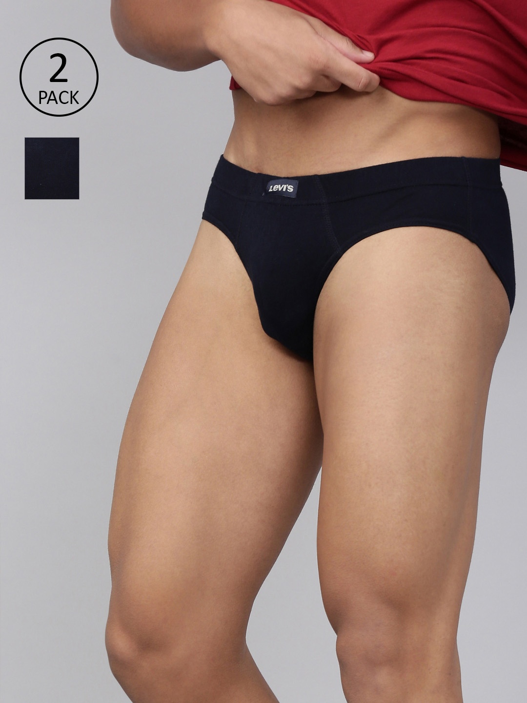 

Levi's 011 Comfort Brief for Men, Comfort & Smartskin Technology (Navy - Pack of 2), Navy blue