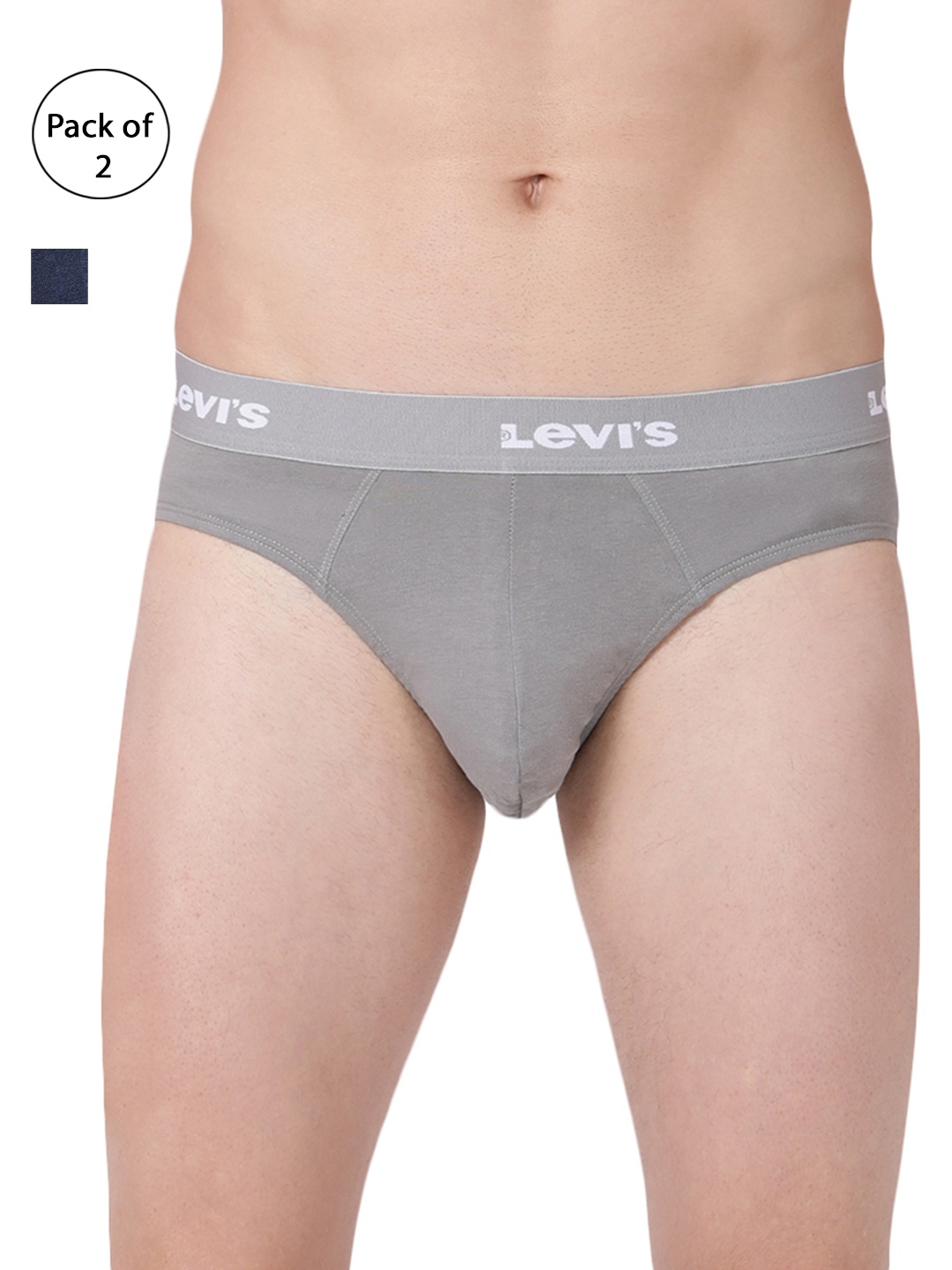 

Levi's 009 Pack of 2 Neo Brief for Men, Comfort & Smartskin Technology, Grey