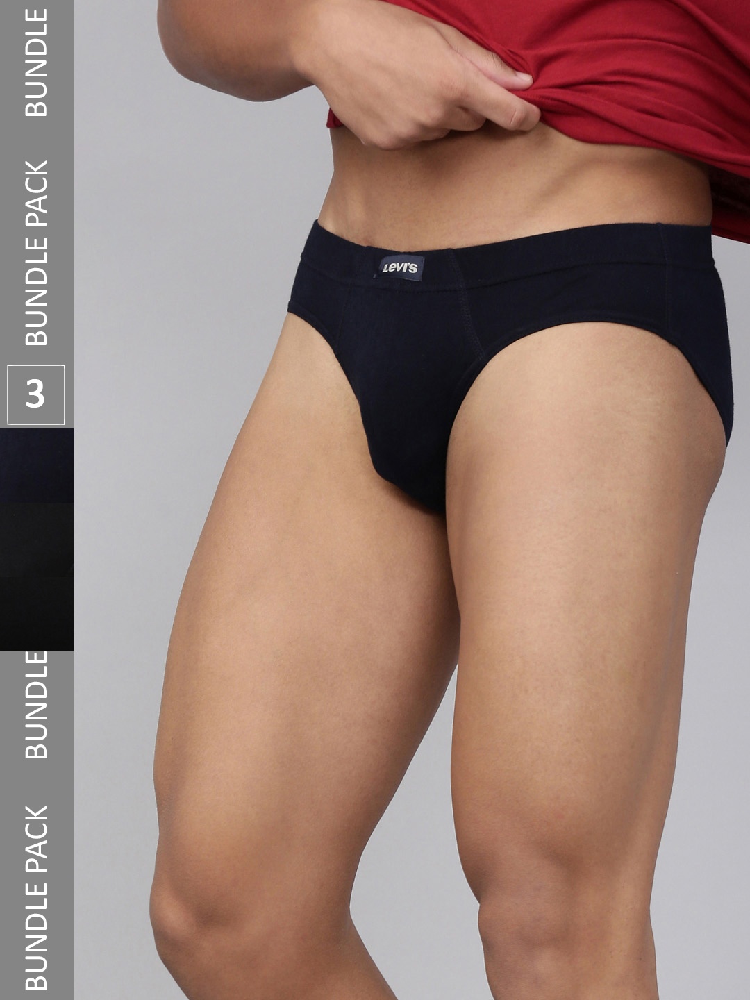 

Levis Pack of 2 Smartskin Technology Cotton Comfort Briefs with Tag Free Comfort #011, Black