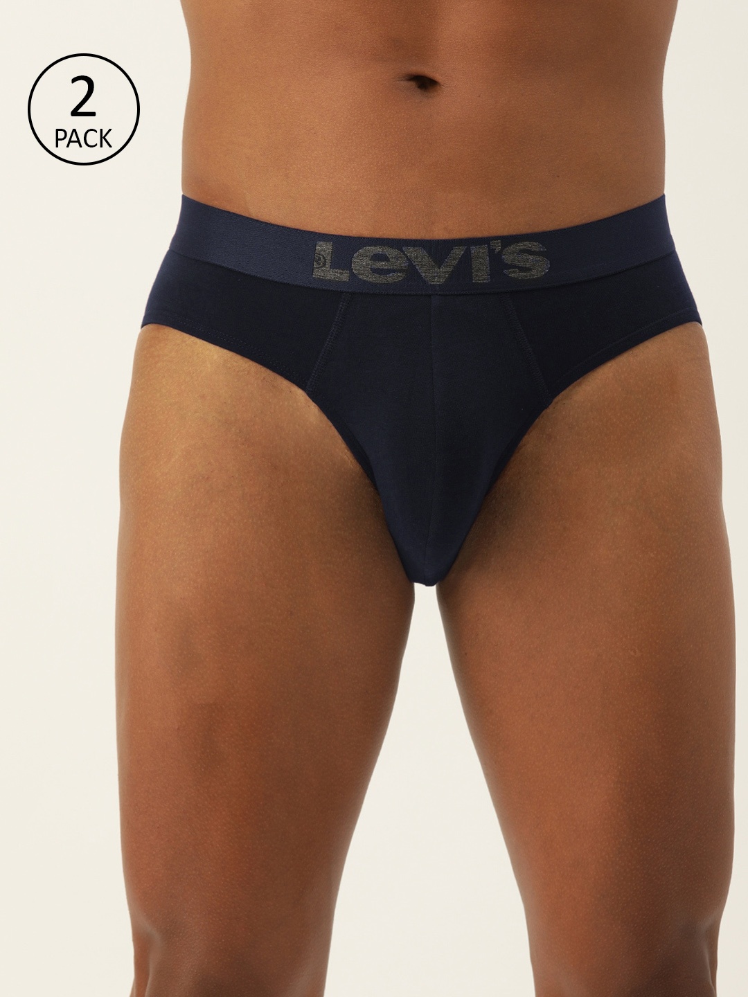 

Levi's 017 Brief for Men, Tag Free Comfort & Smartskin Technology (Navy - Pack of 2)), Navy blue