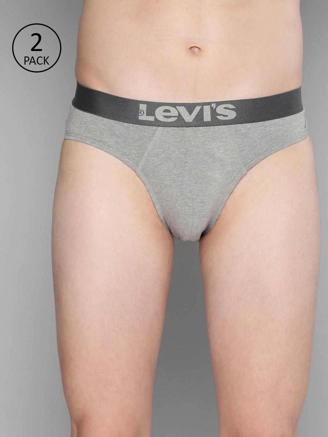 

Levi's 017 Pack of 2 Brief for Men, Tag Free Comfort & Smartskin Technology, Grey