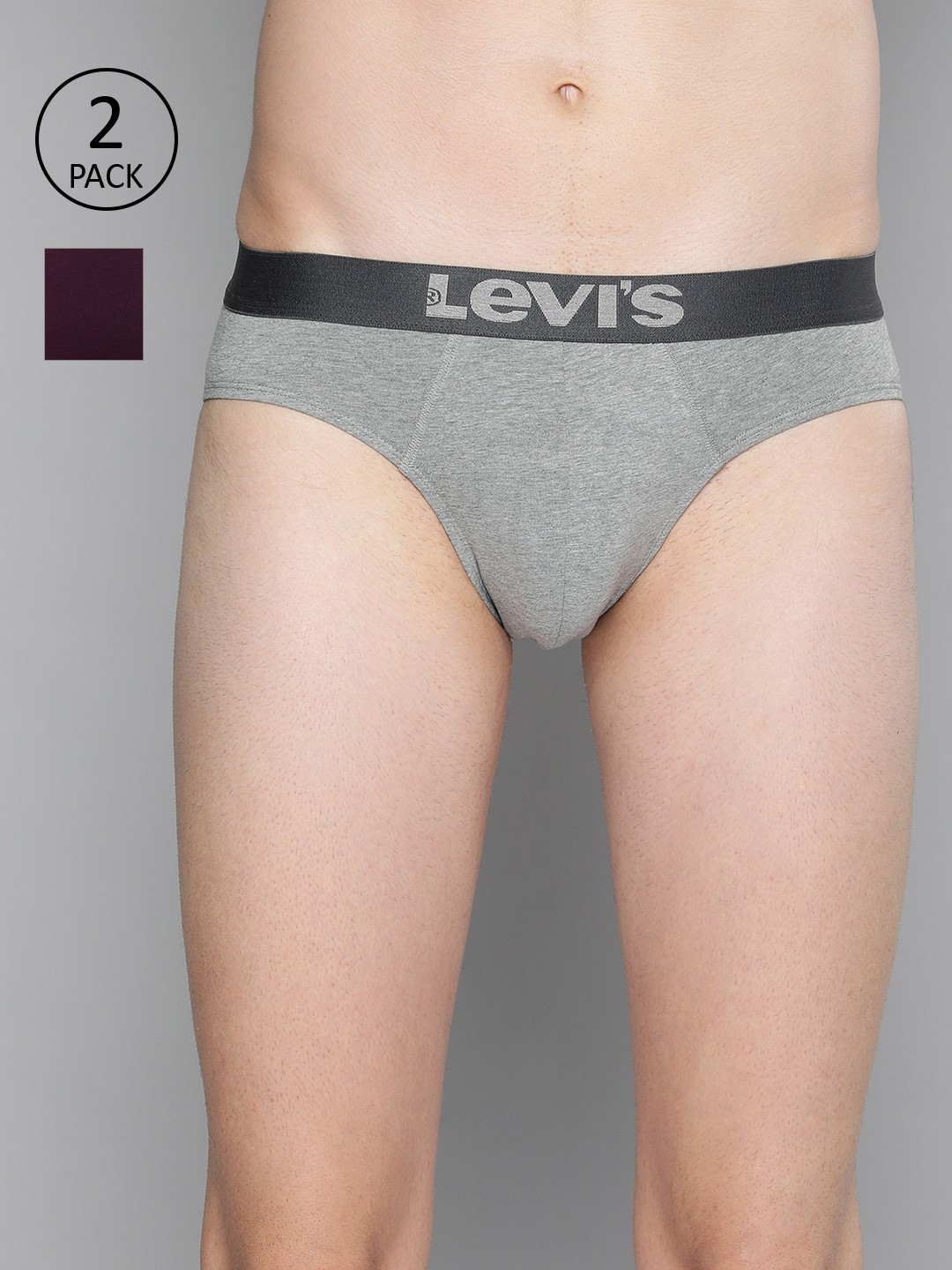 

Levi's 017 Brief for Men, Comfort & Smartskin Technology (Multicolor - Pack of 2)), Grey