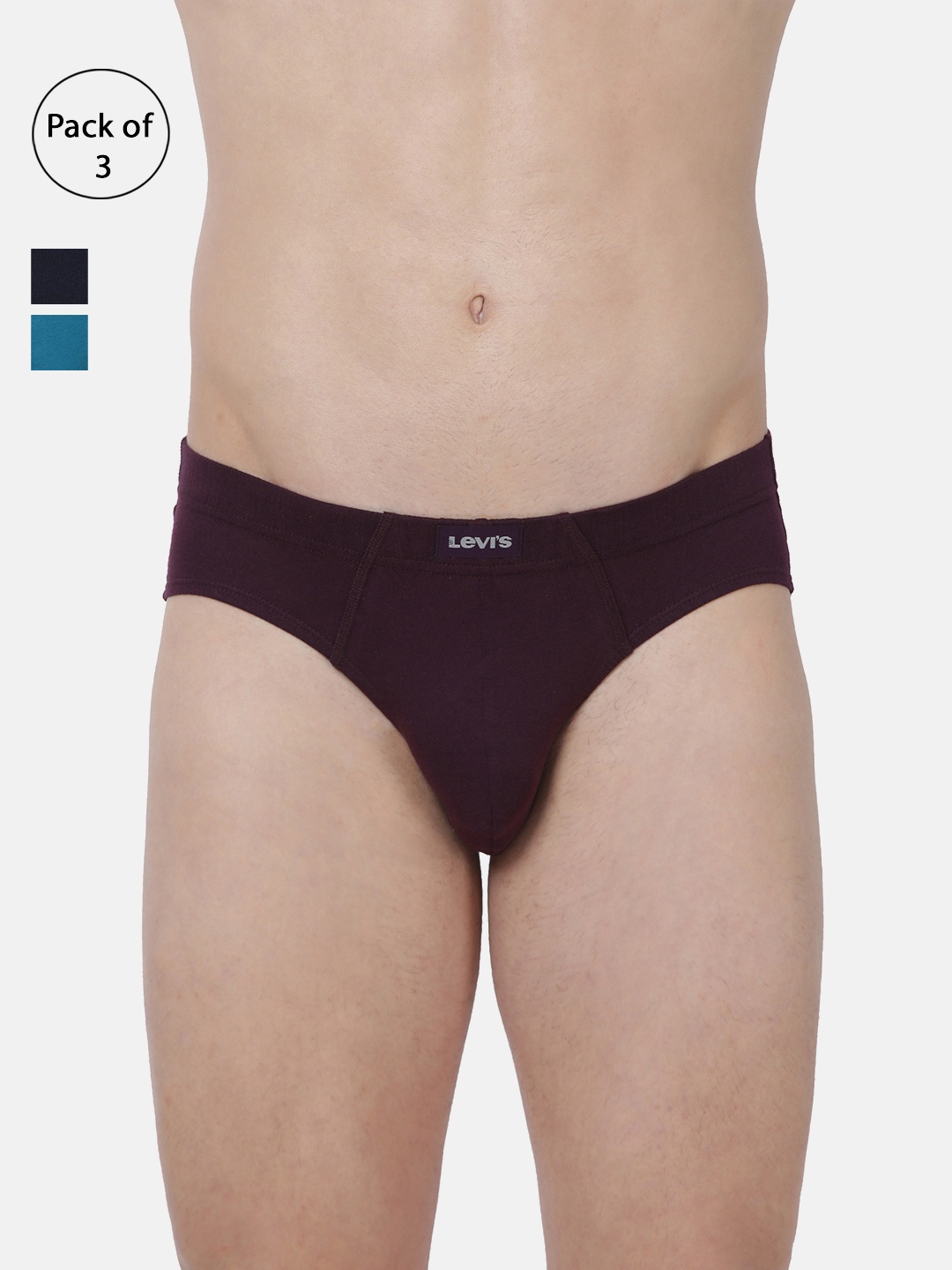 

Levis Men Pack of 3 Briefs BF-100CA-3PK, Navy blue