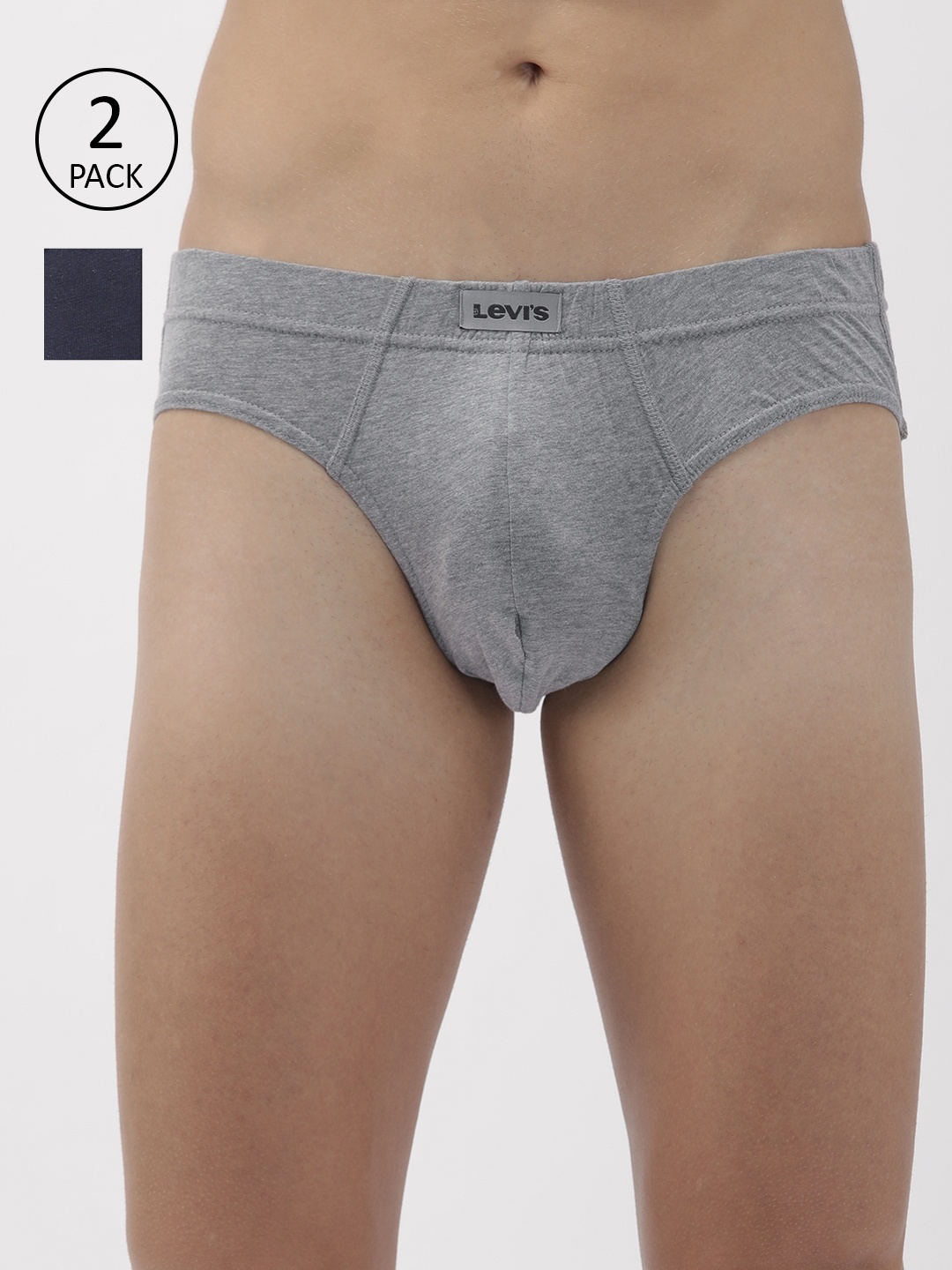 

Levi's 011 Pack of 2 Comfort Brief for Men, Comfort & Smartskin Technology, Grey