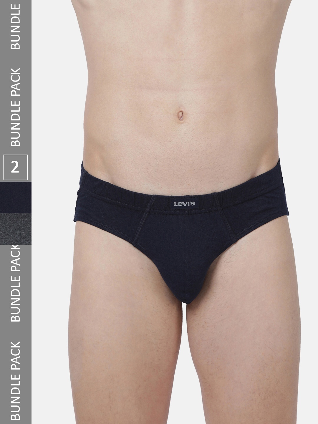 

Levis Men Pack of 3 Smartskin Technology Cotton Briefs with Tag Free Comfort-011, Grey melange