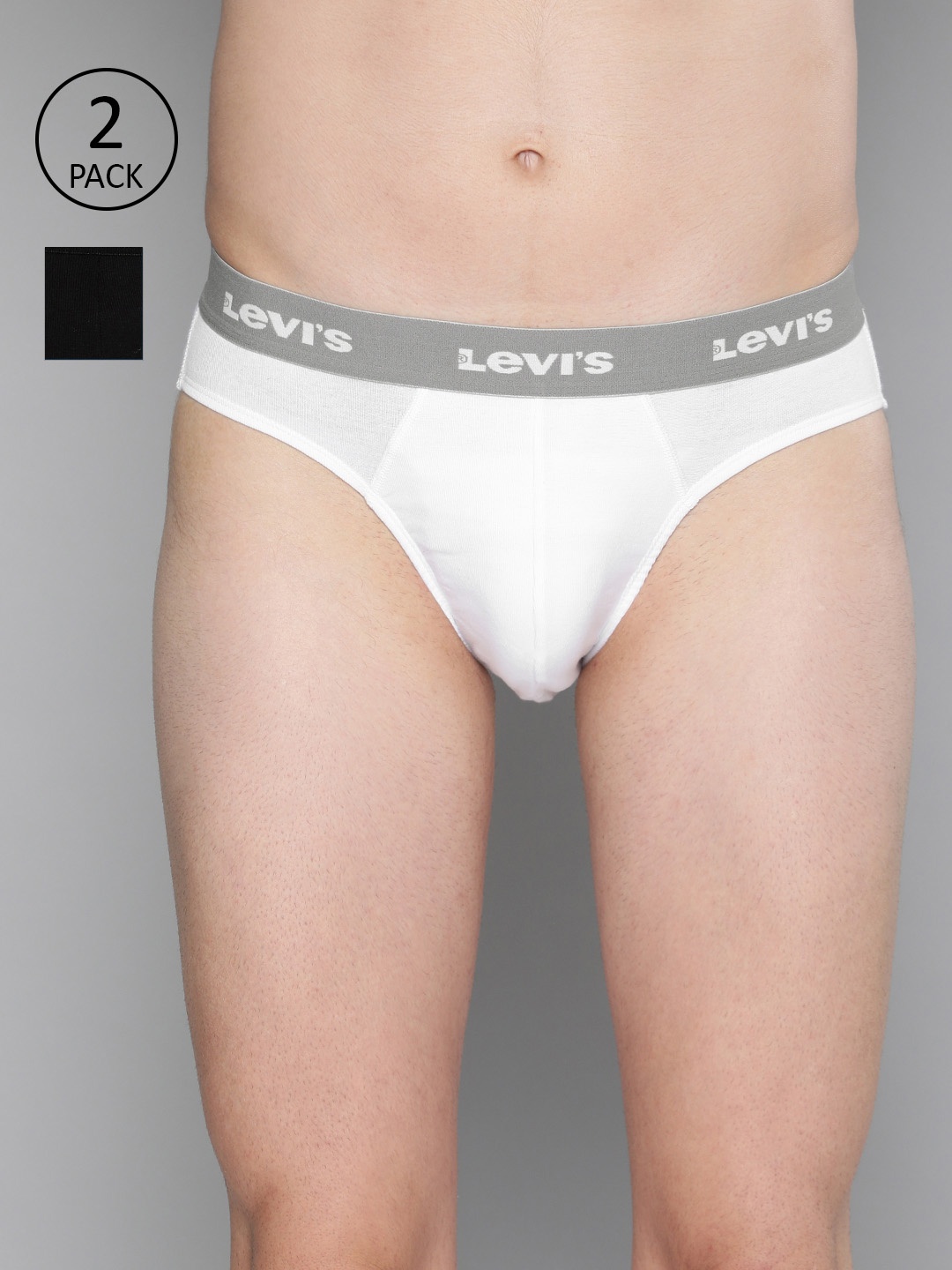 

Levis Men Smartskin Technology Cotton Trunks with Tag Free Comfort #002-BRIEF- Pack of 2, White