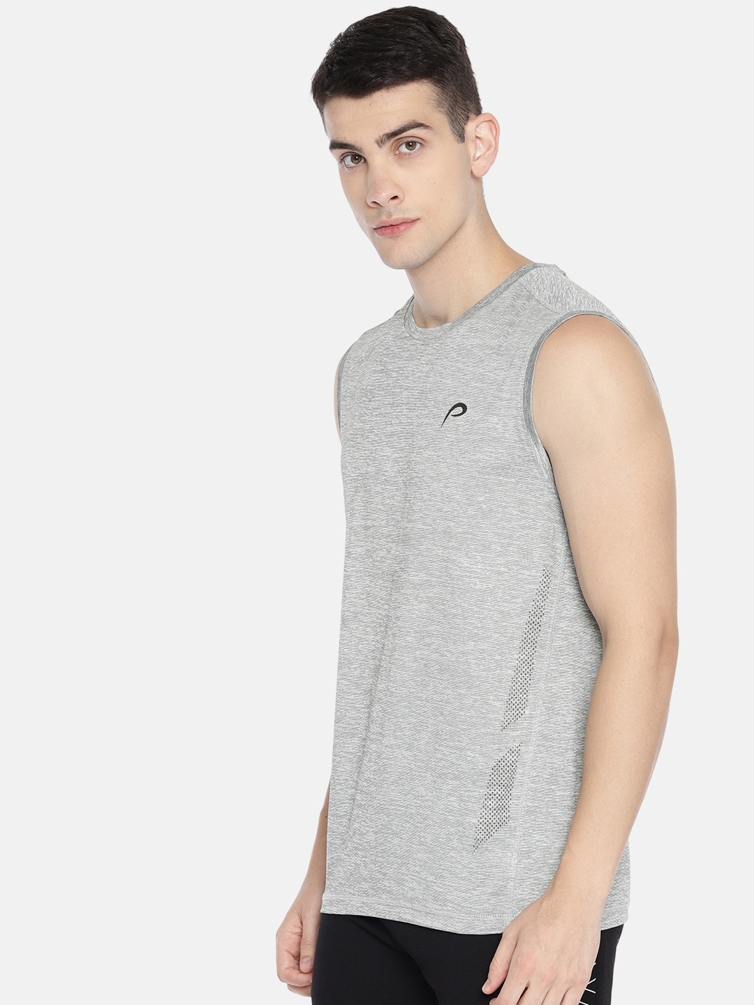 

Proline Active Men Grey Self Design Round Neck T-shirt