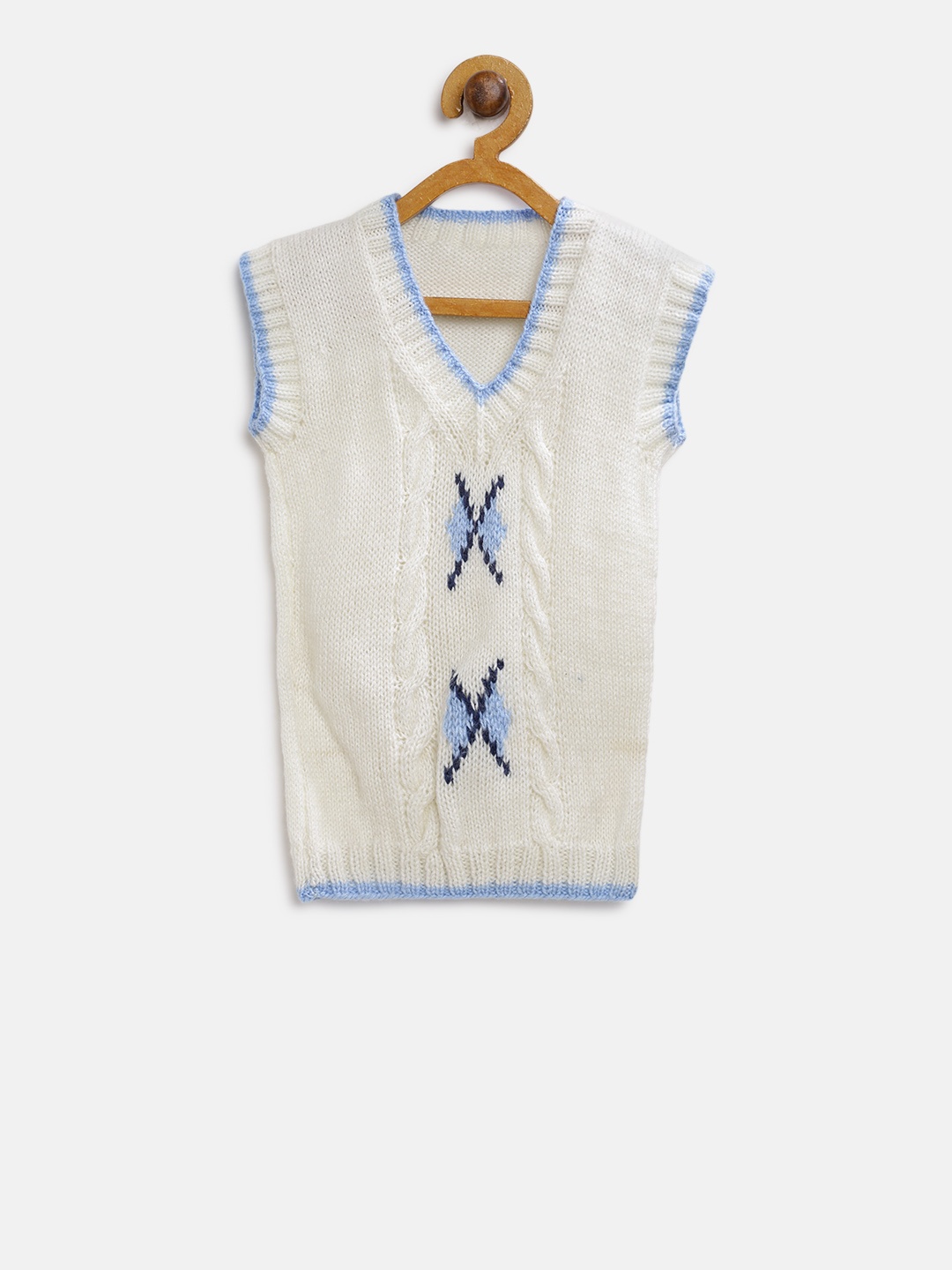 

CHUTPUT Kids Off-White Cable Knit Sweater Vest