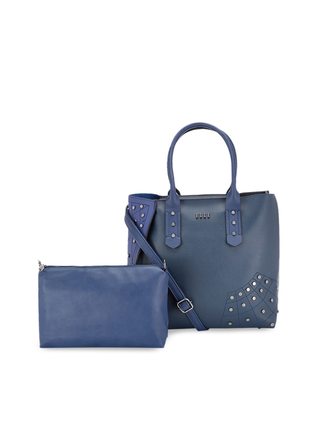 

ELLE Blue Solid Handheld Bag