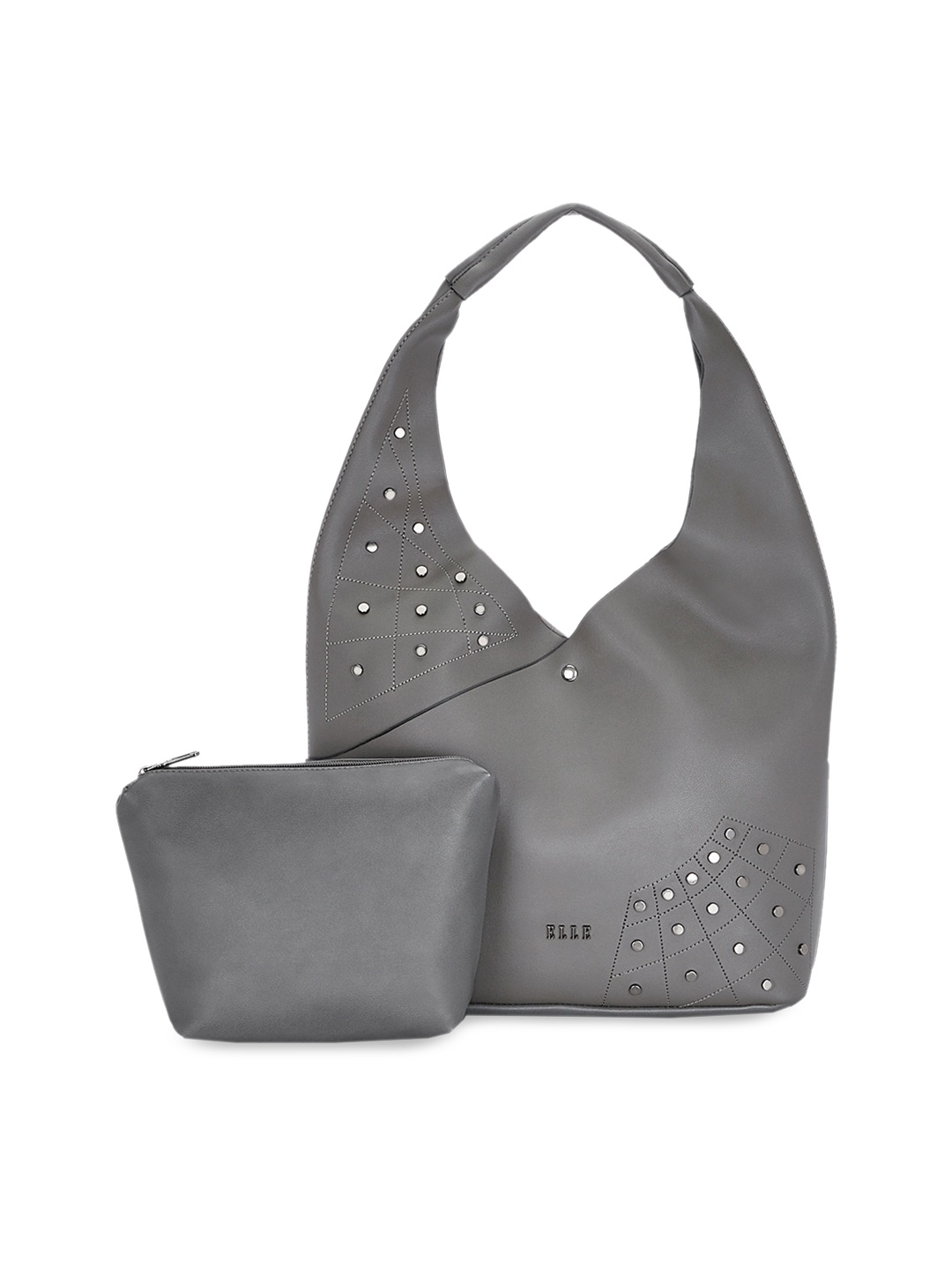 

ELLE Grey Solid Hobo Bag