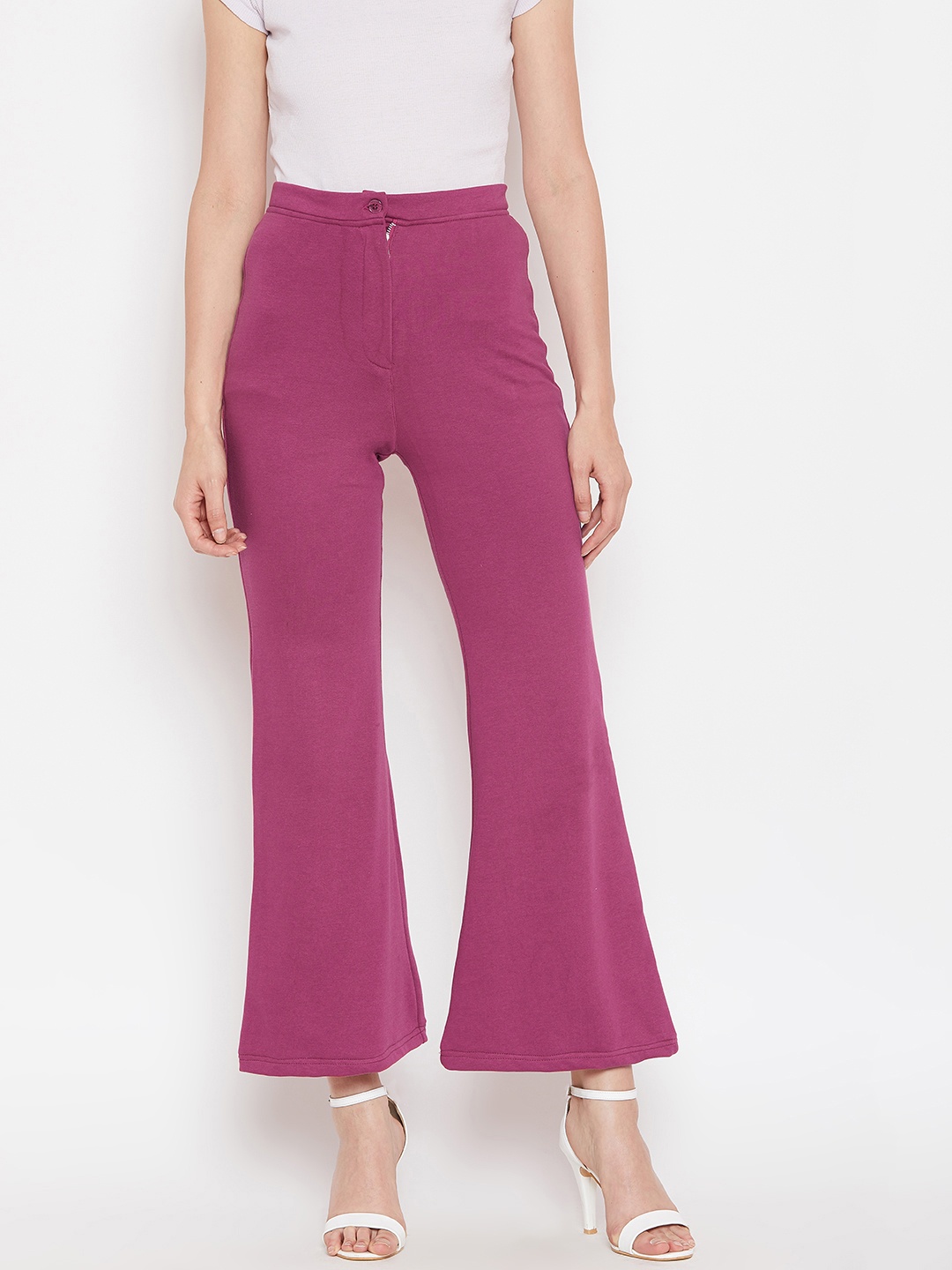 

Alsace Lorraine Paris Women Magenta High-Rise Solid Bootcut Trousers