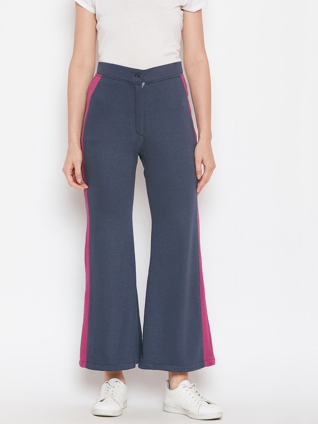 

Alsace Lorraine Paris Women Navy Blue Flared Solid Parallel Trousers