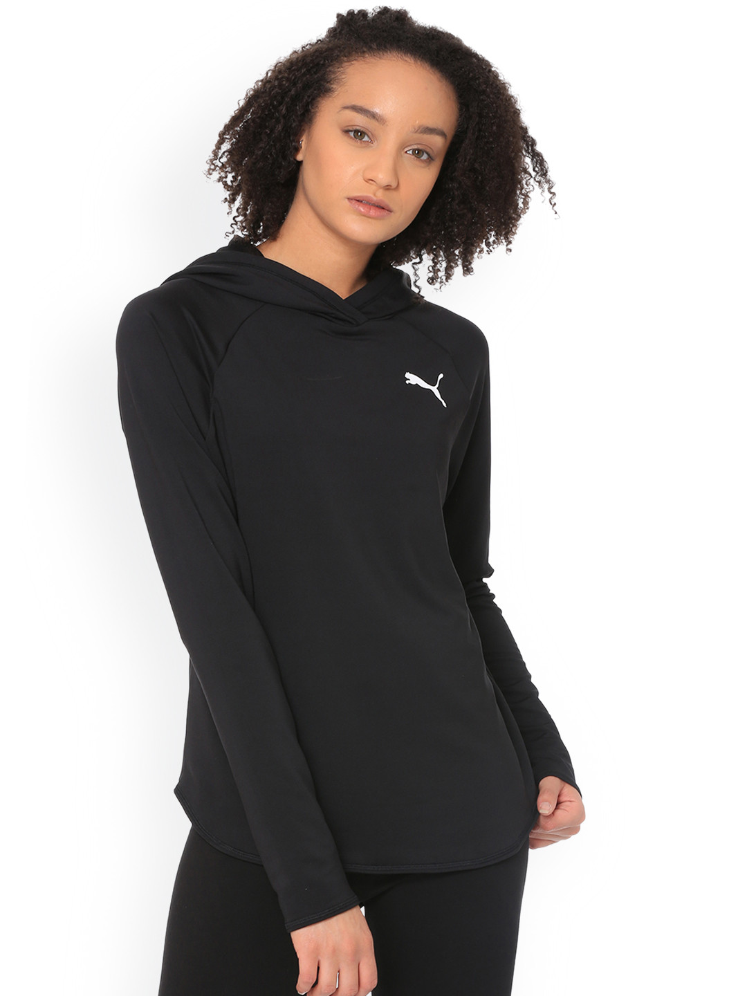 

Puma Women Black Solid Active Hoody Sweatshirt