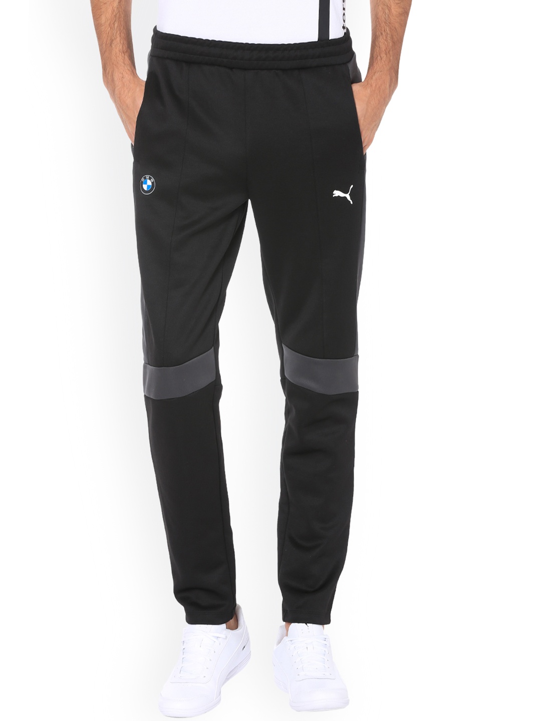

PUMA Motorsport Men Black Solid Straight-Fit BMW MSP Track Pants