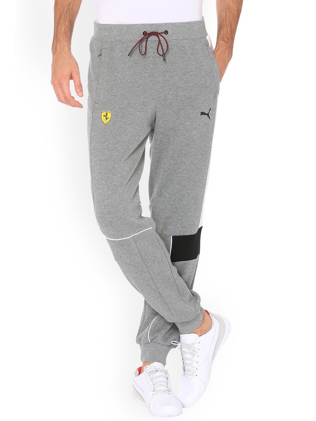 

PUMA Motorsport Men Grey Melange Solid Straight-Fit Joggers