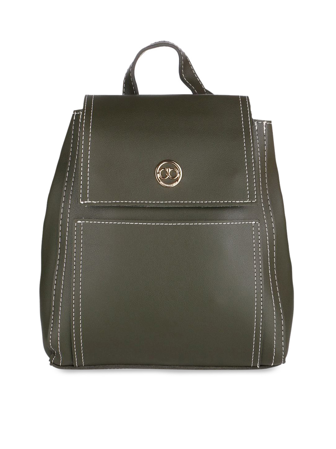 

GIO COLLECTION Women Olive Green Solid Backpack