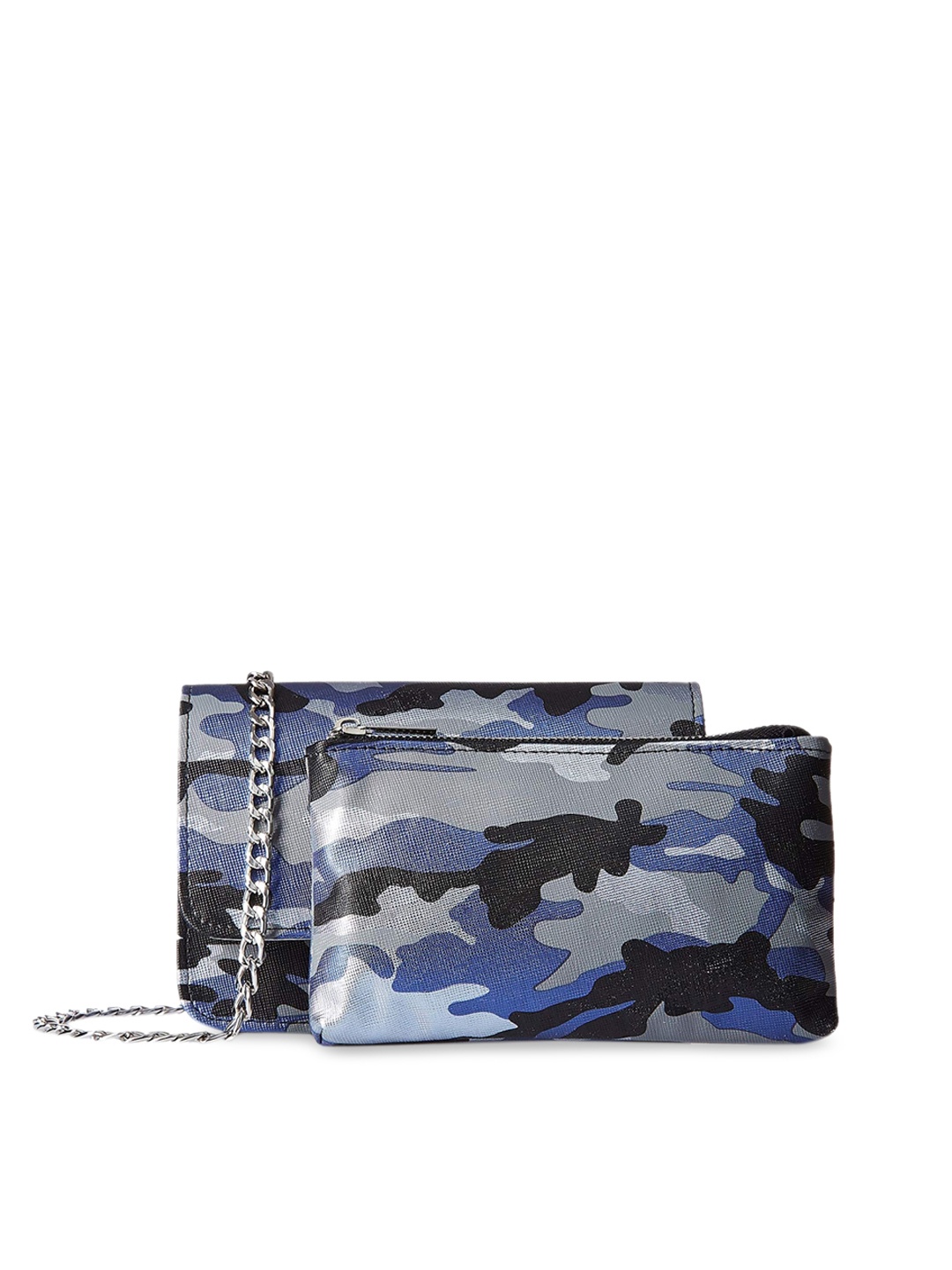 

GIO COLLECTION Blue & Black Printed Sling Bag