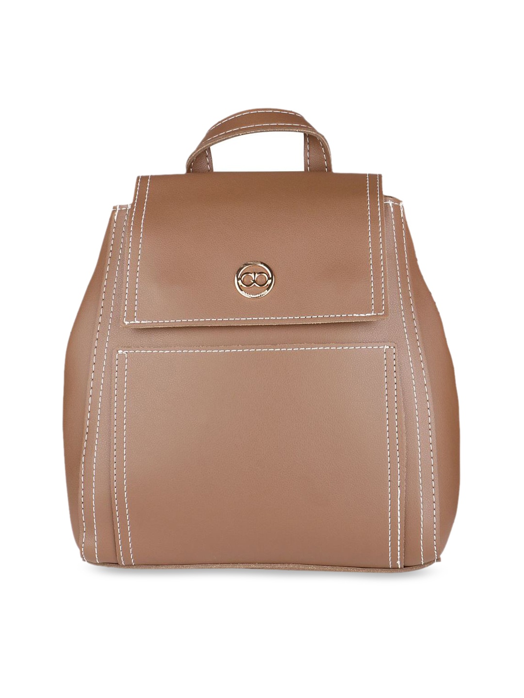

GIO COLLECTION Women Brown & Black Solid Backpack