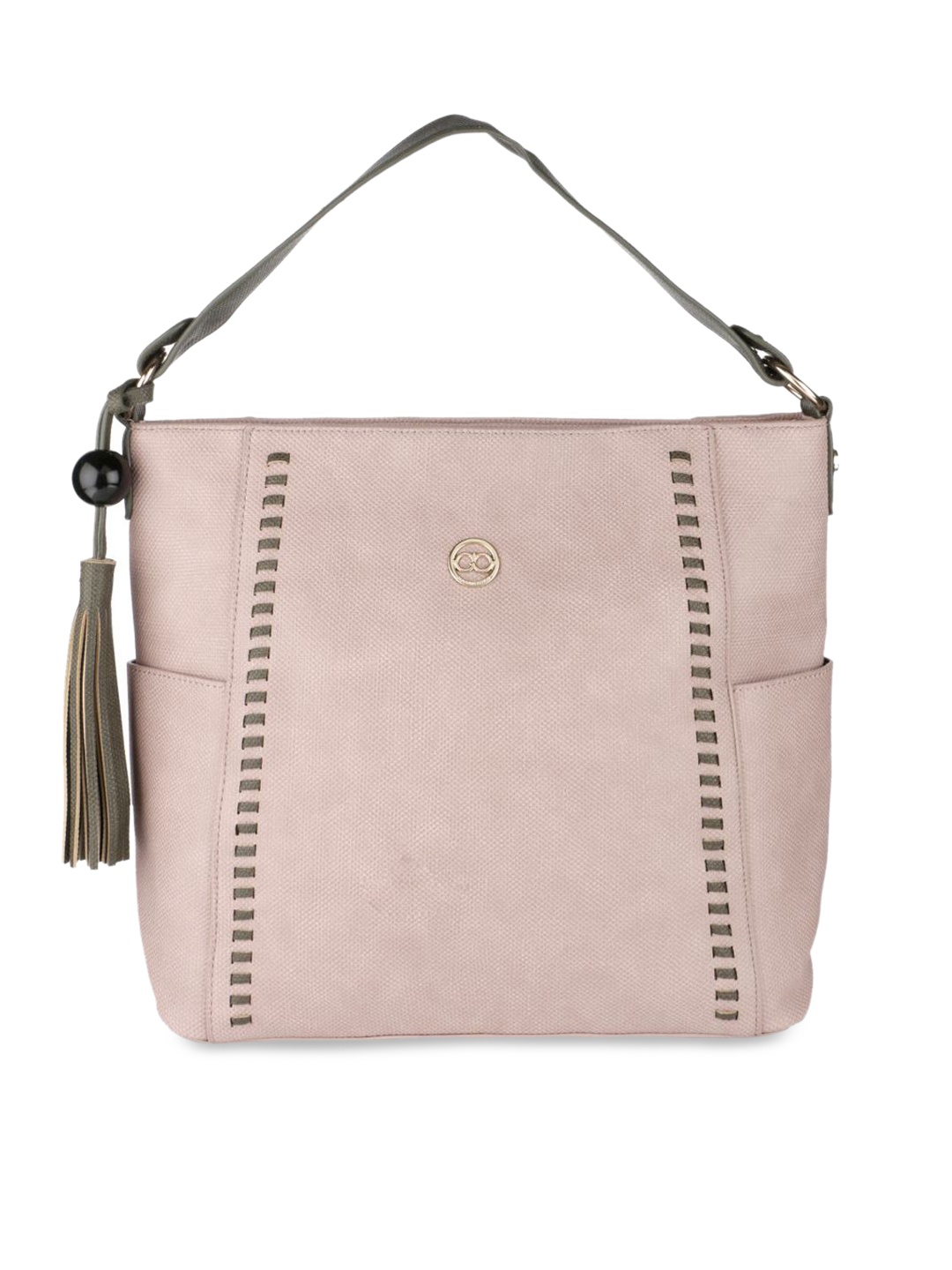 

GIO COLLECTION Beige Solid Hobo Bag