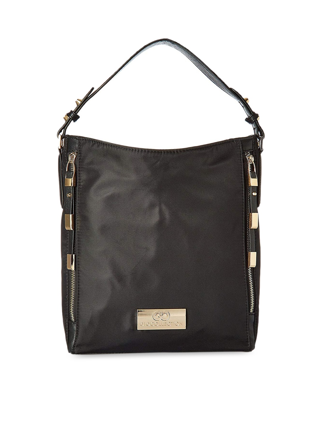 

GIO COLLECTION Black Solid Hobo Bag