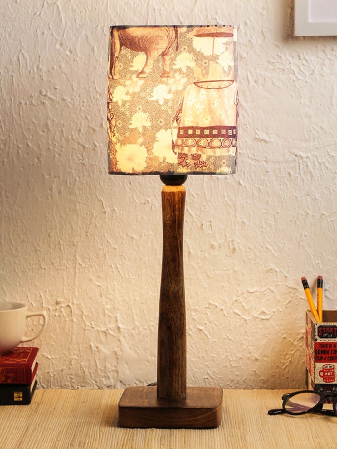

green girgit Brown Buffet Lamp with Shade