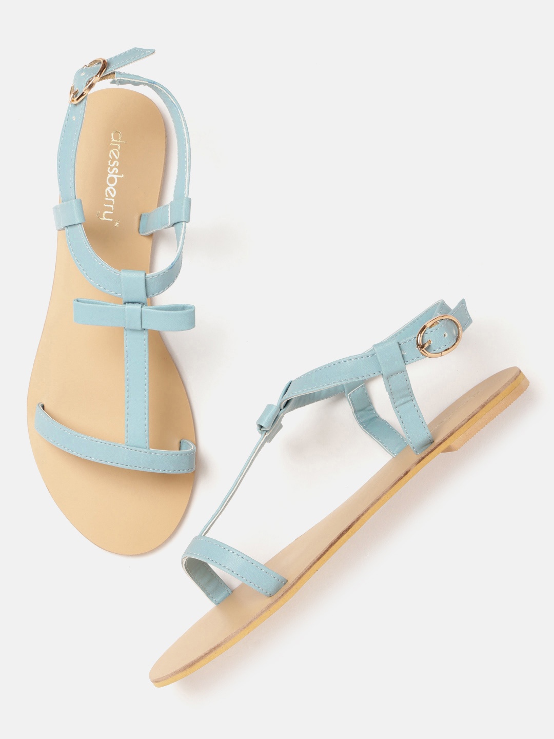 

DressBerry Women Blue Solid Open Toe Flats