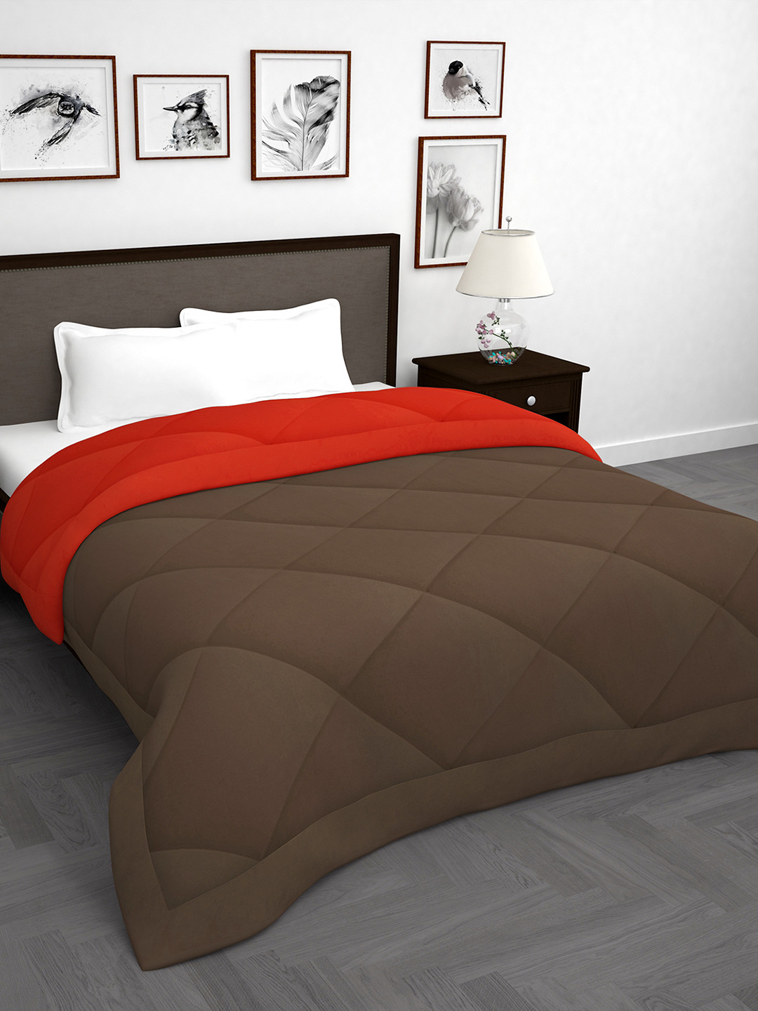 

Story@home Red & Brown Solid AC Room 200 GSM Double Bed Comforter