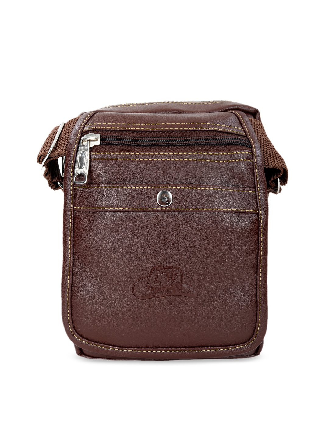 

Leather World Brown Solid Sling Bag