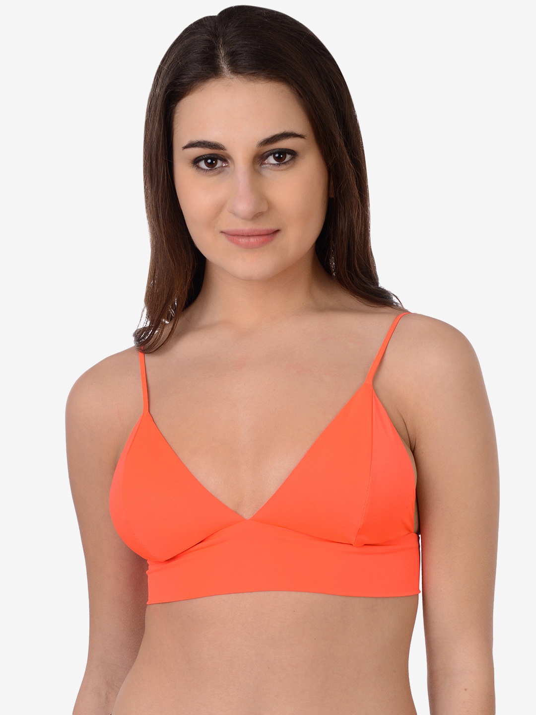 

Da Intimo Orange Lightly Padded Non-Wired Bralette Bra DI-1213