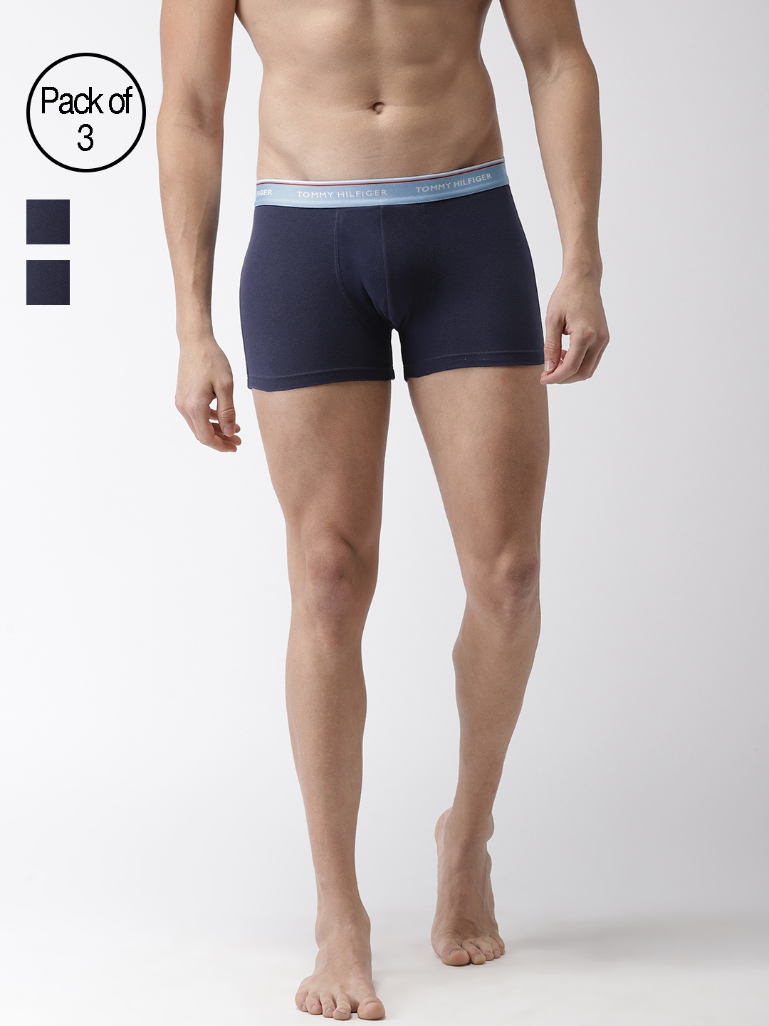 

Tommy Hilfiger Men Pack of 3 Solid Trunks P9AB4110, Navy blue