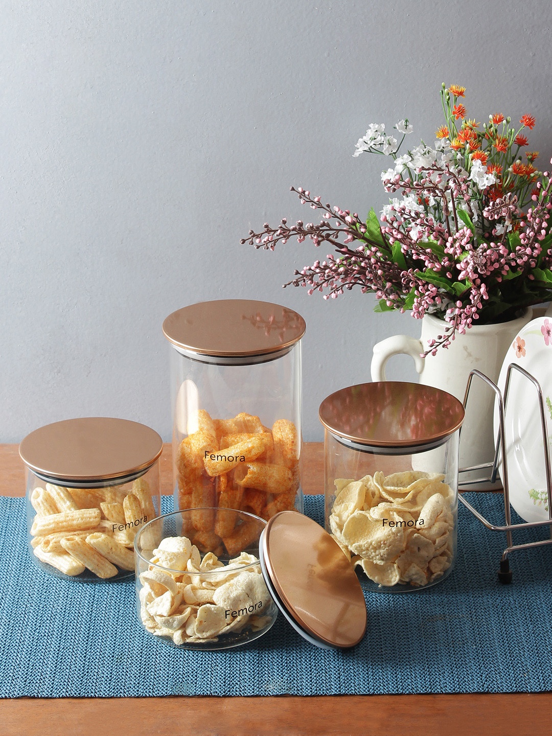 

Femora Set of 4 Transparent Air-Tight Jars