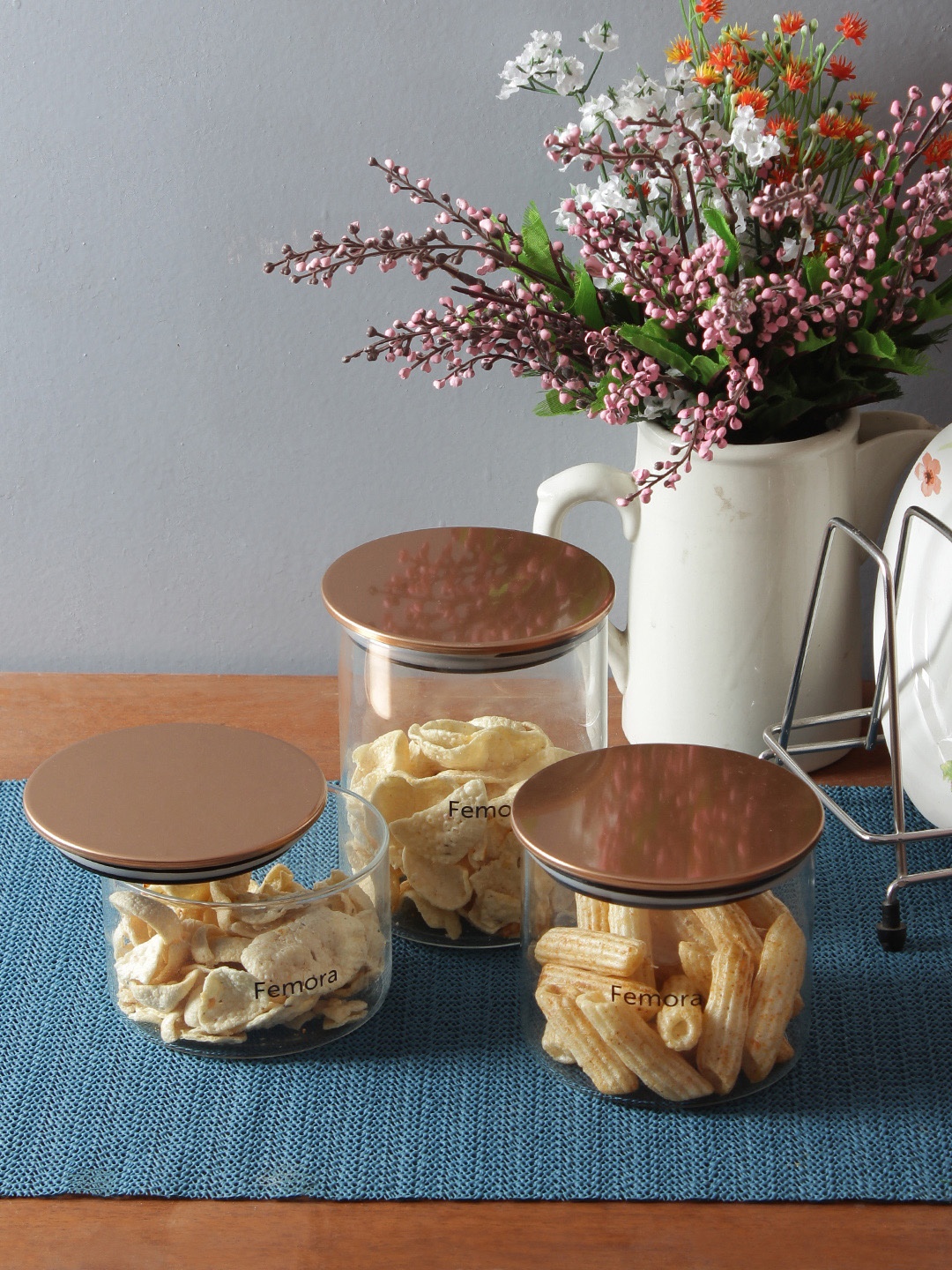

Femora Set of 3 Transparent Air-Tight Jars