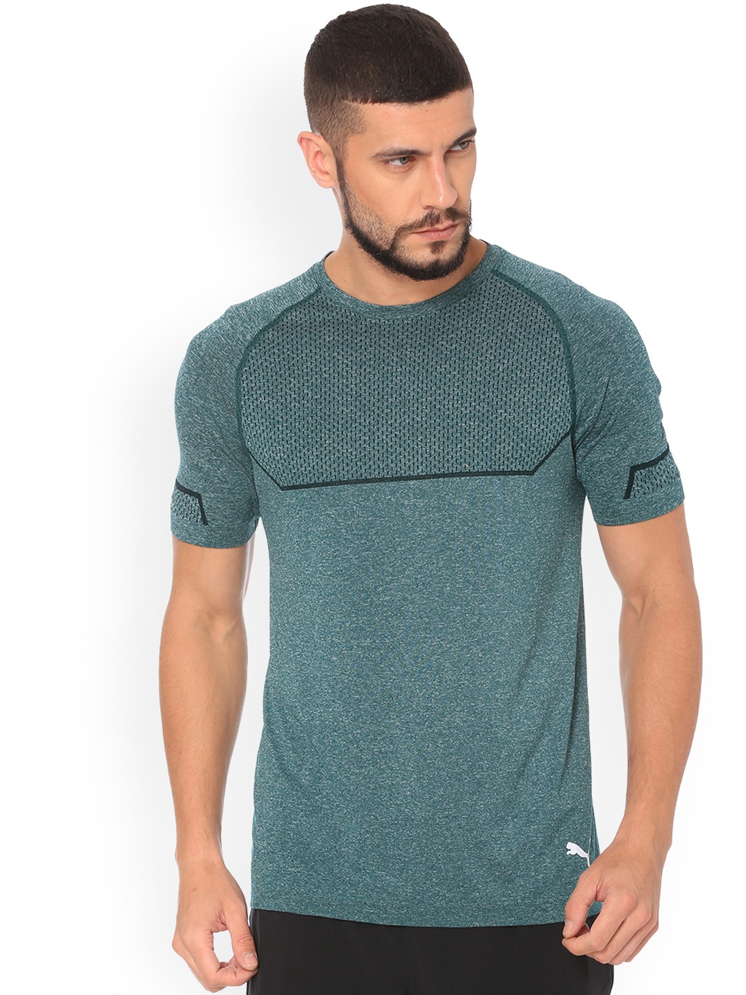 

Puma Men Green Printed Round Neck Energy Seamless T-shirt