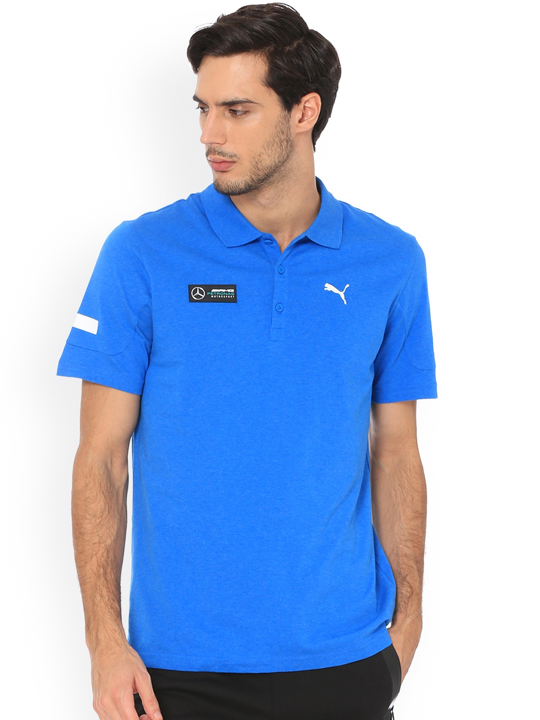

PUMA Motorsport Men Blue Solid Polo Collar Motorsports T-shirt