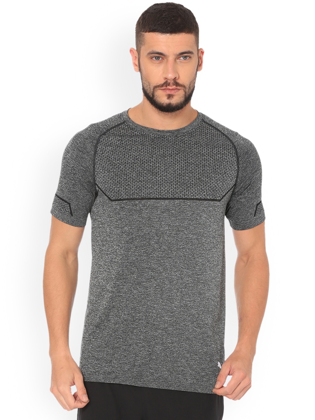 

Puma Men Black Printed Round Neck T-shirt
