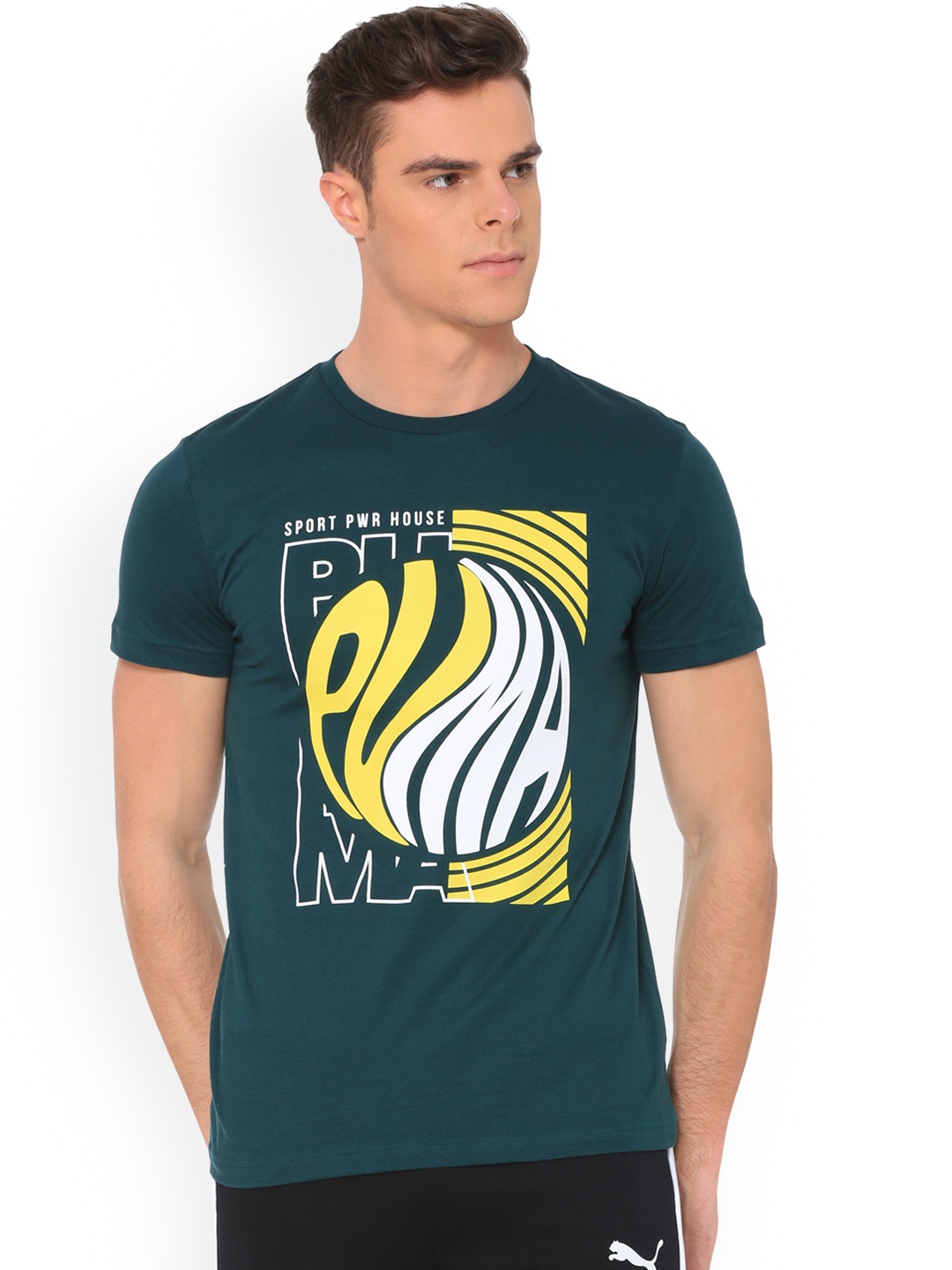 

Puma Men Green Printed Round Neck T-shirt