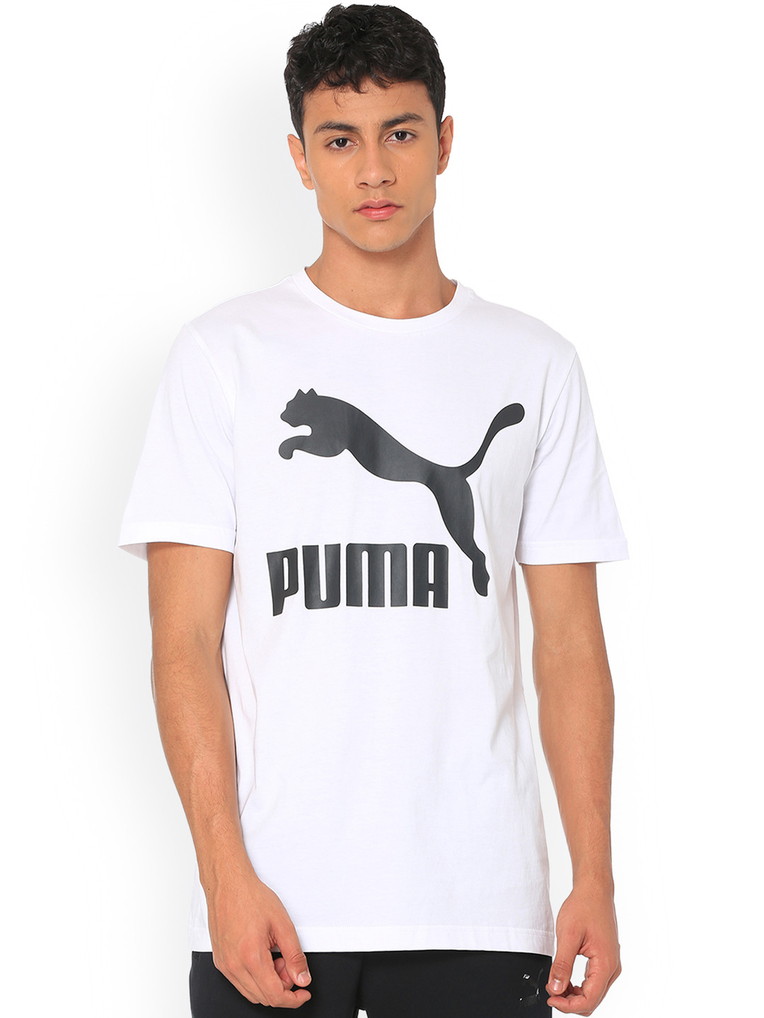 

Puma Men White Printed Round Neck T-shirt