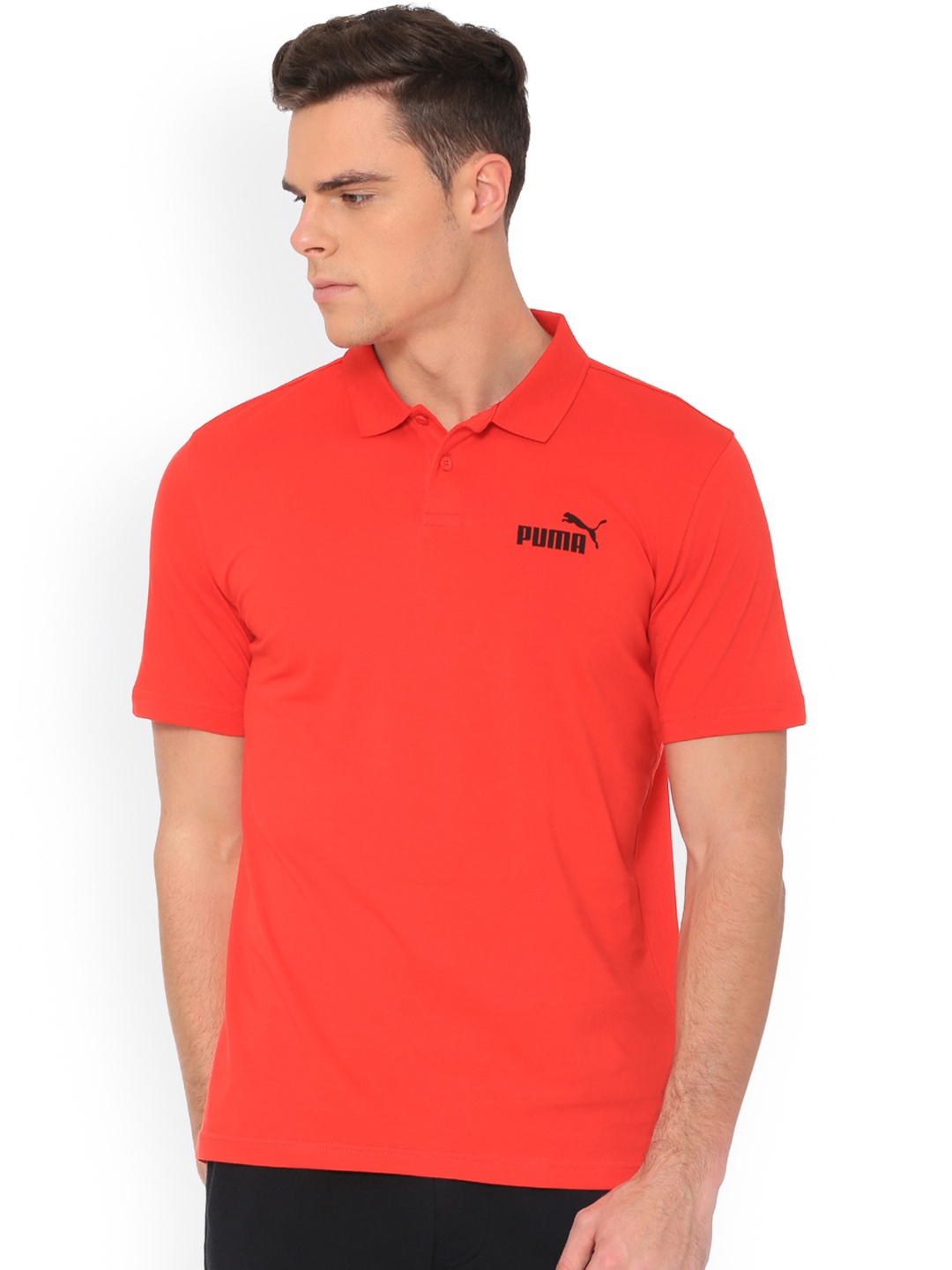 

Puma Men Red Solid Polo Collar T-shirt