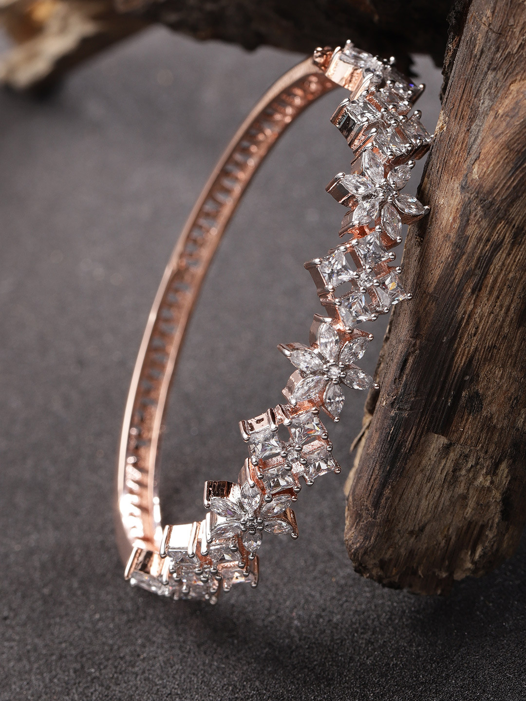 

Priyaasi Rose Gold-Plated Handcrafted Bangle-Style Bracelet