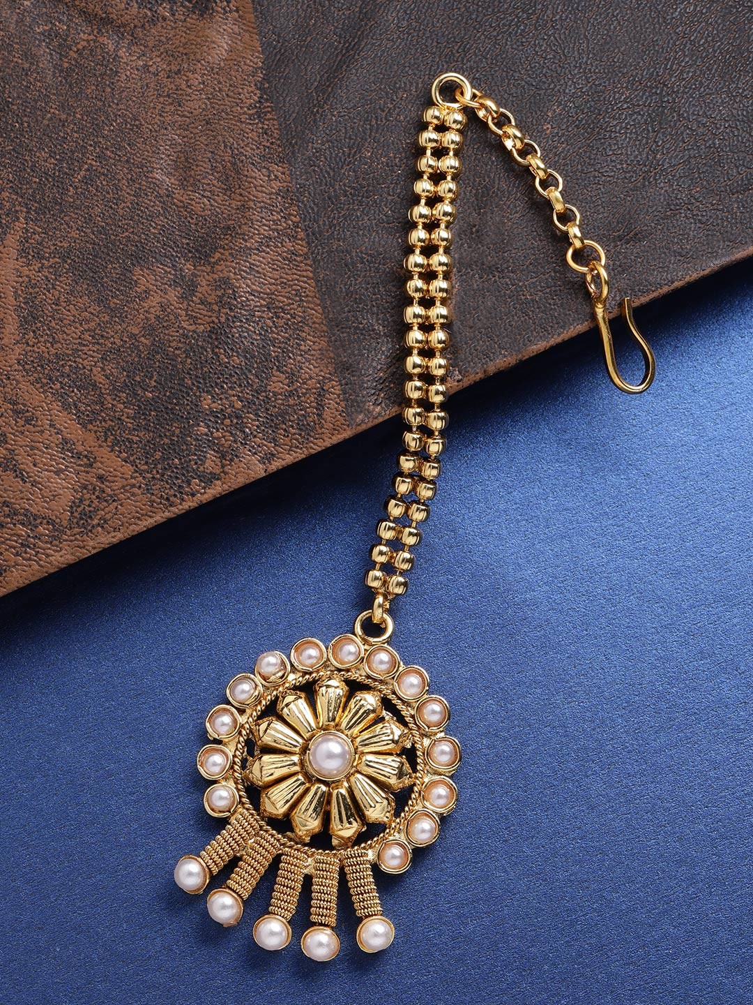 

Priyaasi Gold-Plated Handcrafted Beaded Maang Tika