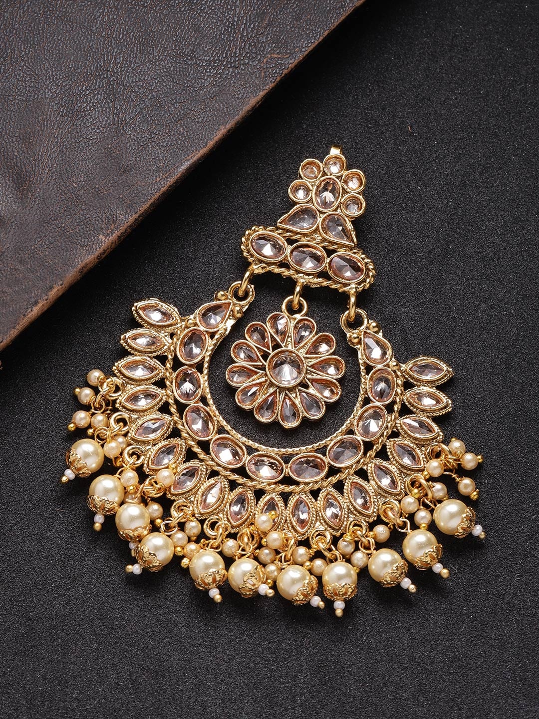 

Priyaasi Gold-Plated Handcrafted Stone-Studded Passa