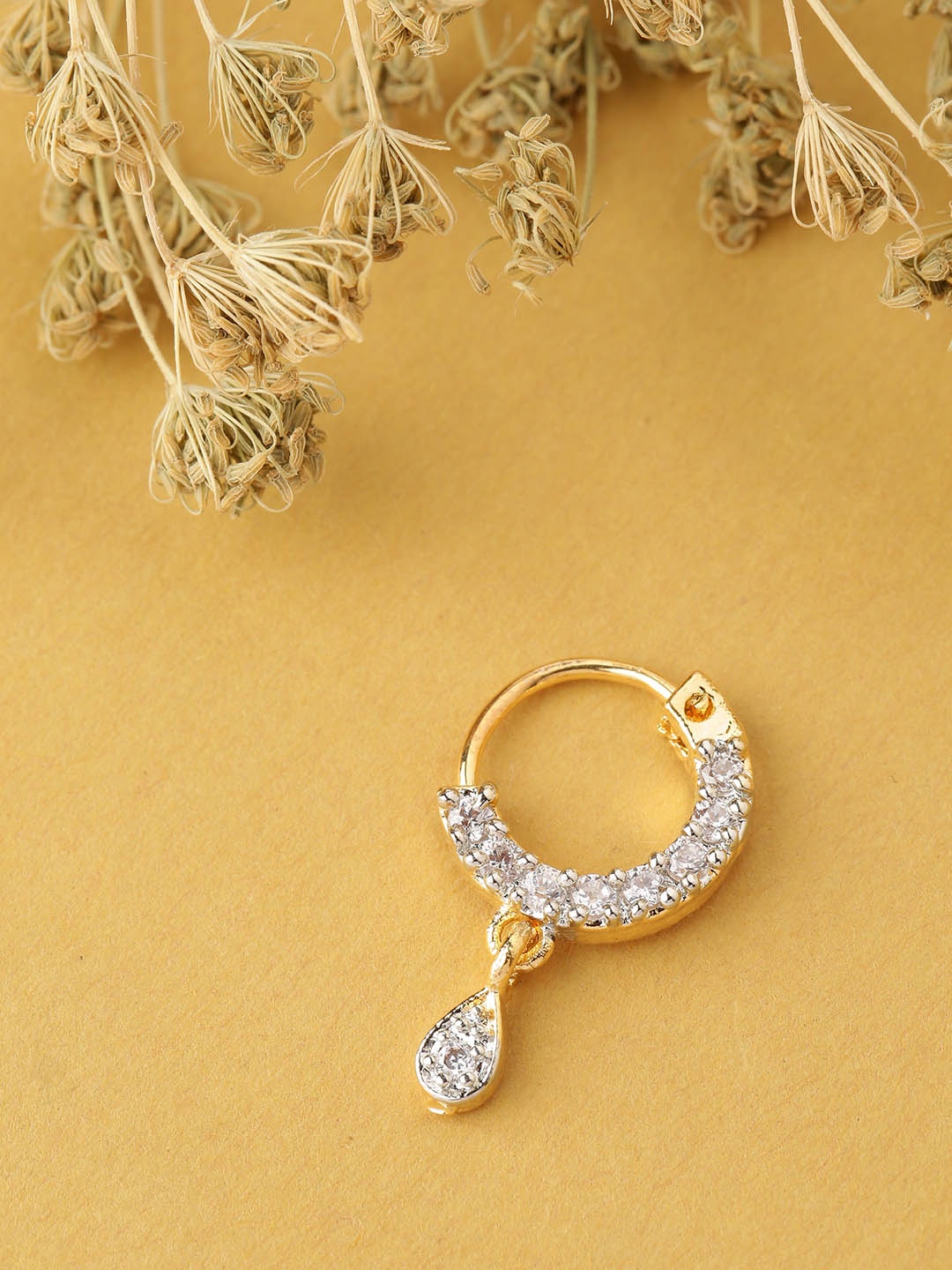 

Priyaasi Gold-Plated CZ Stone-Studded Nosering