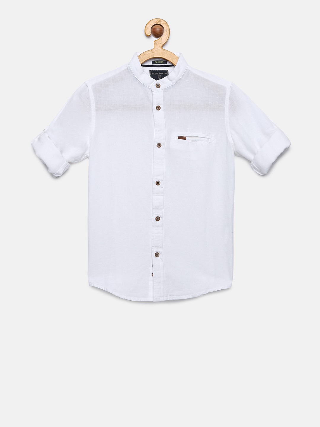 

Indian Terrain Boys White Regular Fit Solid Casual Shirt