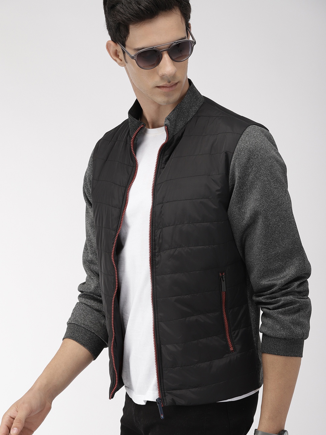 

Harvard Men Black Solid Padded Jacket