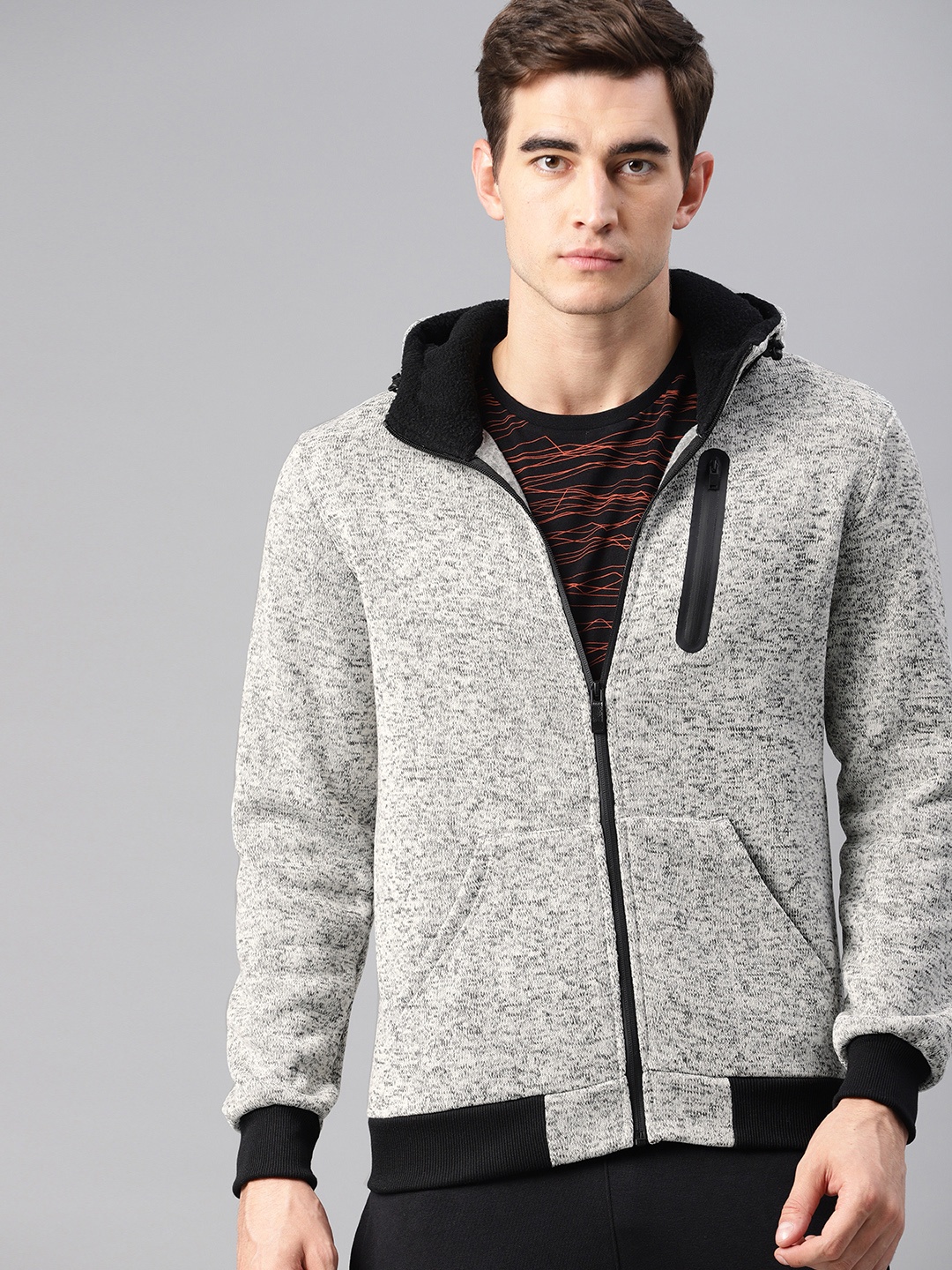 

HRX by Hrithik Roshan Men White Solid Active Hooded Jackets