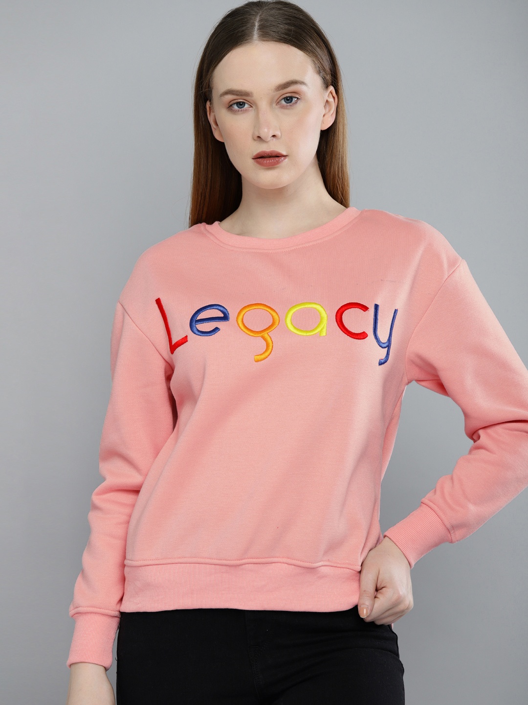 

Harvard Women Pink Embroidered Sweatshirt